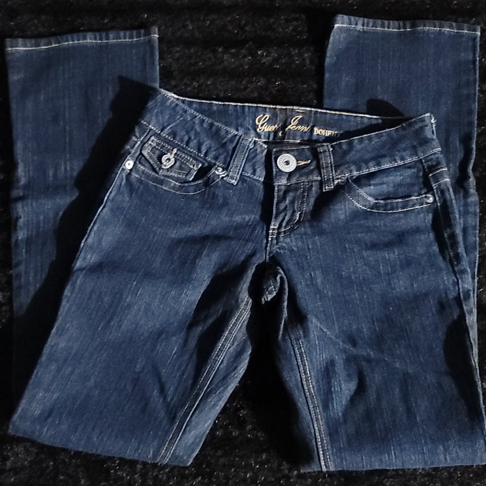 DARK INDIGO Rinse Doheny Guess Jeans 26" W *Xlnt* ONE PAIR!